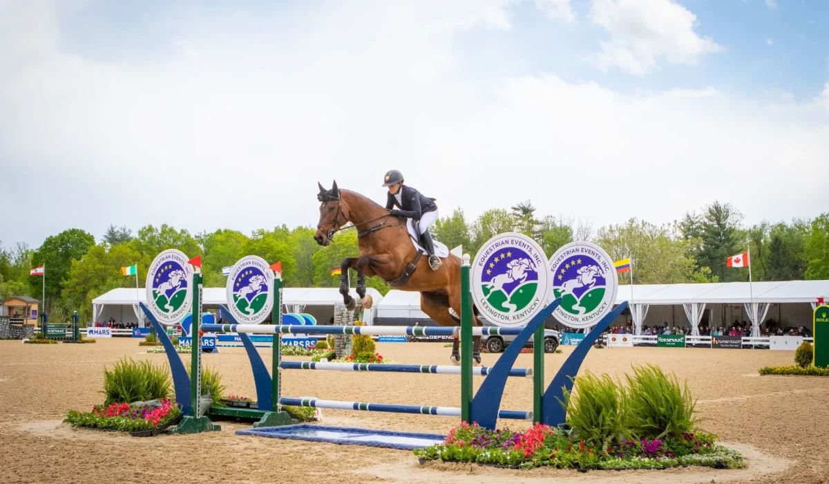 Defender Kentucky Three-Day Event horse jumping competition