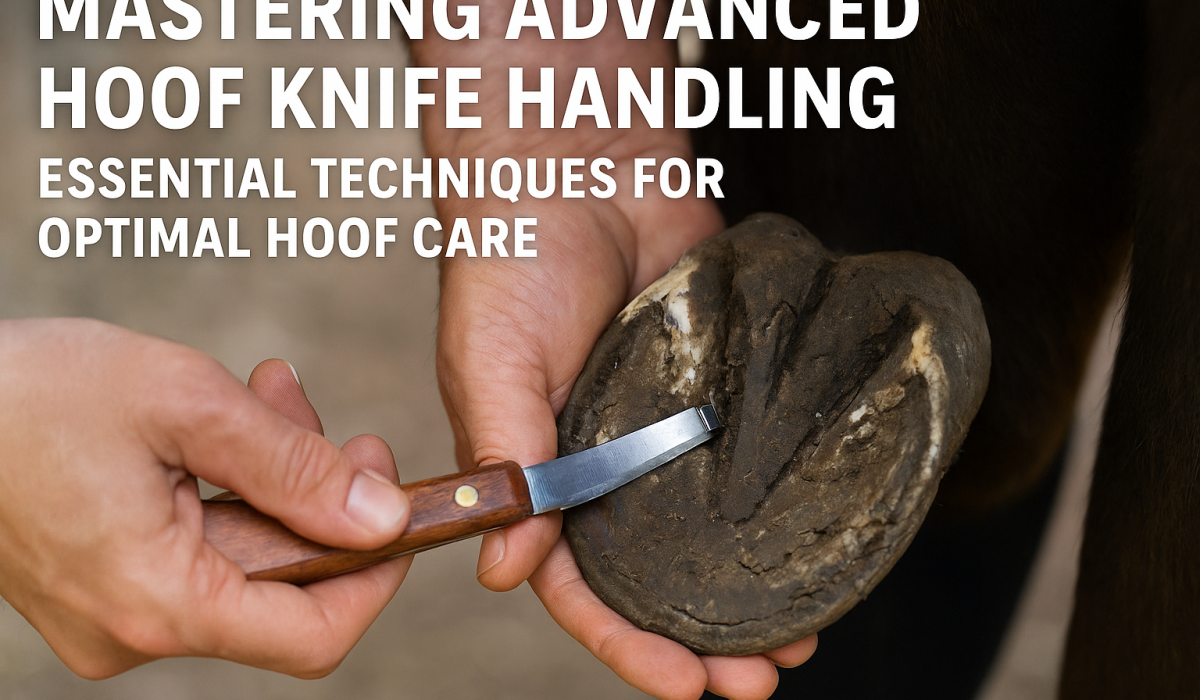 Farrier demonstrating precise hoof knife handling during trimming
