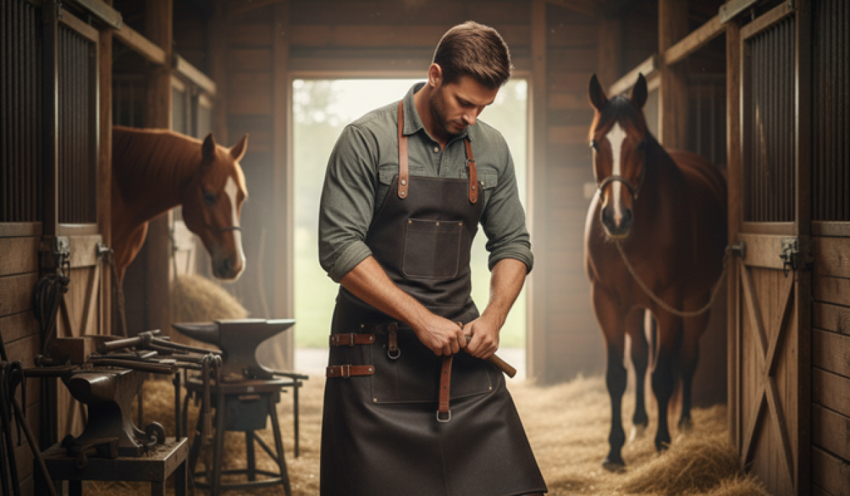 Farrier using hoof nippers incorrectly during trimming