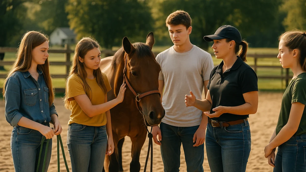 Teen Building with Horses