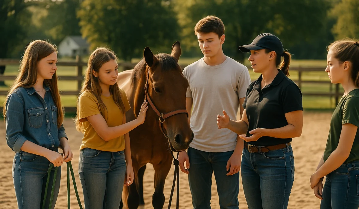 Teen Building with Horses