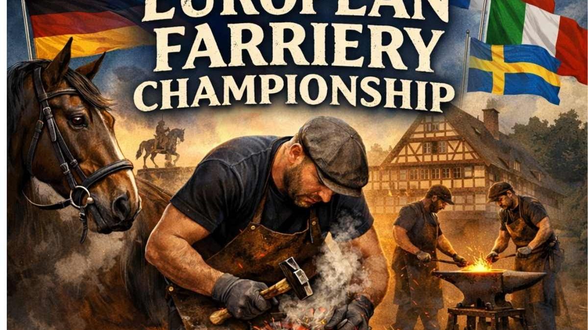 Farrier competing in a farriery championship