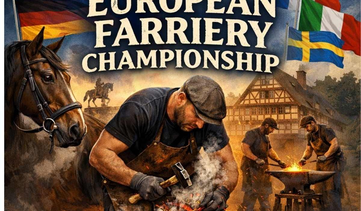 Farrier competing in a farriery championship