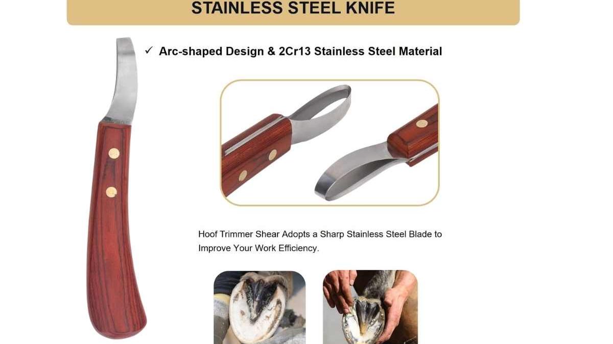 Farrier reading hoof knife reviews online and checking fake ratings