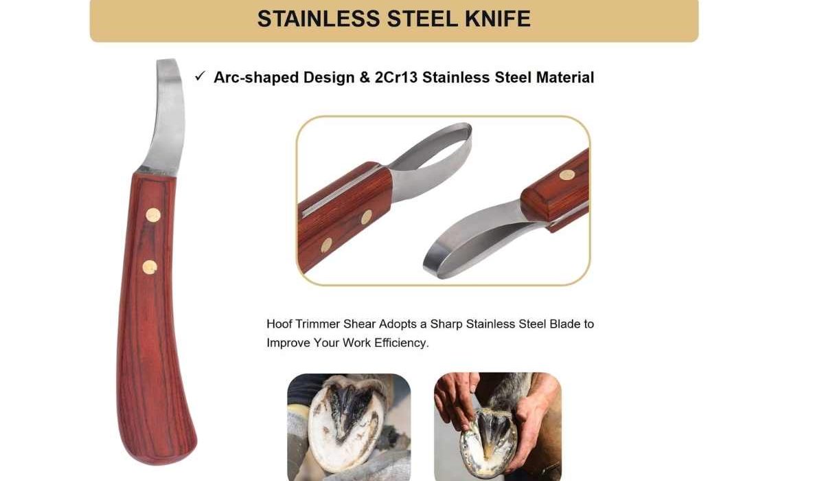 Farrier reading hoof knife reviews online and checking fake ratings