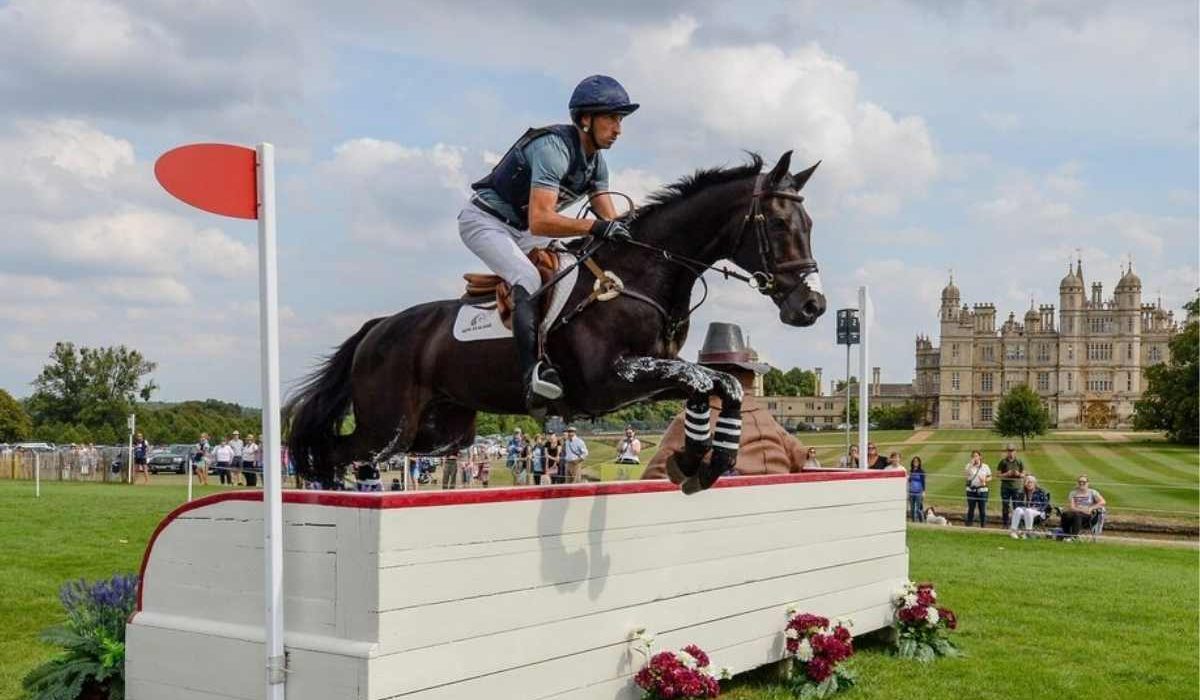 Defender Burghley Horse Trials cross country competition